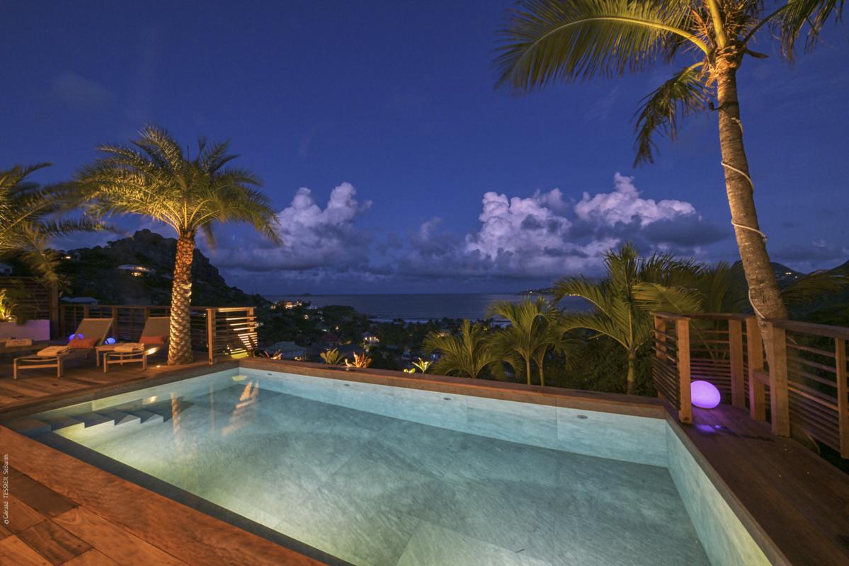 Location villa Anse des Cayes Saint Barthélémy_ Piscine Nuit - 38